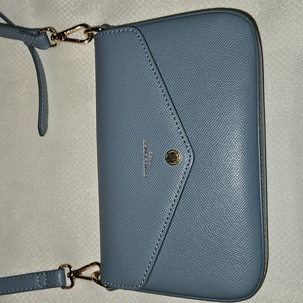 David Jones Paris Blue Women's Crossbody Bag NWOT Adjustable